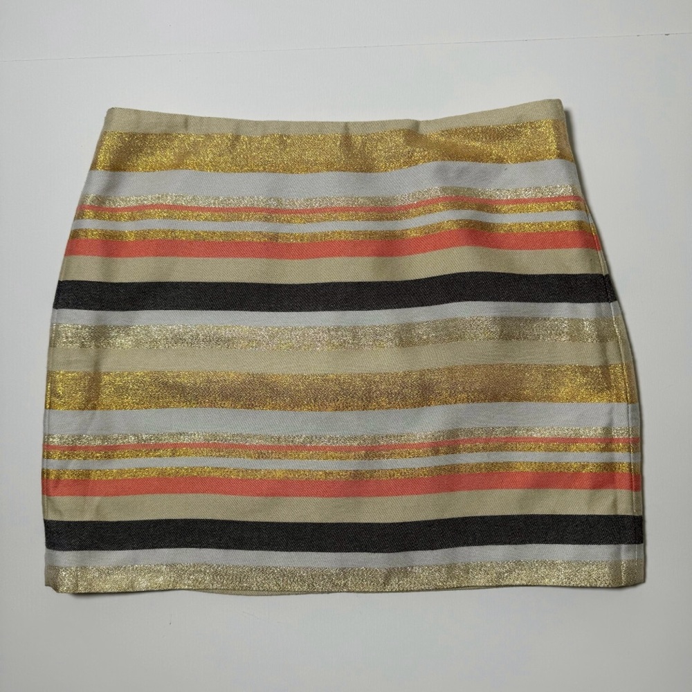 J. Crew Shiny Striped Mini Skirt
